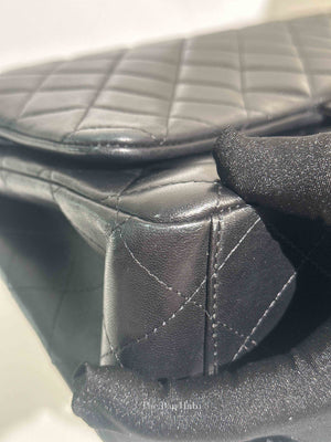 Chanel Black Leather Timeless Double Flap Maxi Jumbo Bag
