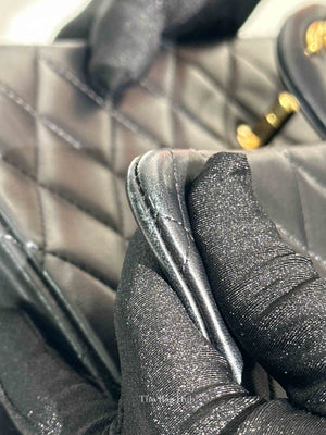 Chanel Black Leather Timeless Double Flap Maxi Jumbo Bag