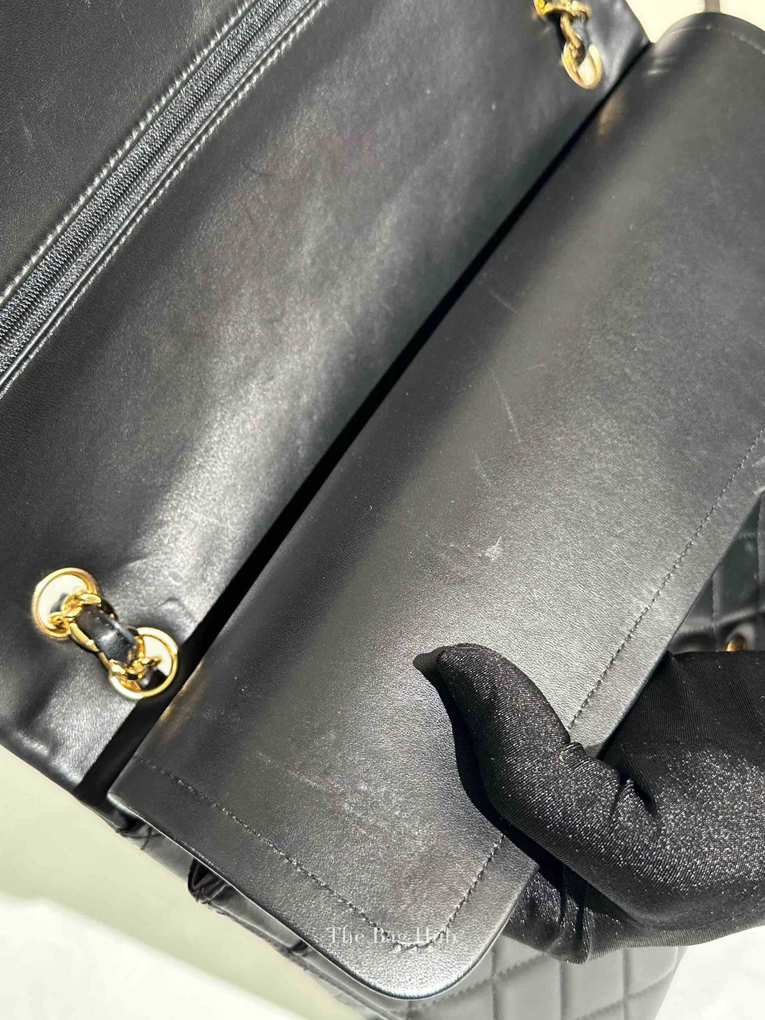 Chanel Black Leather Timeless Double Flap Maxi Jumbo Bag