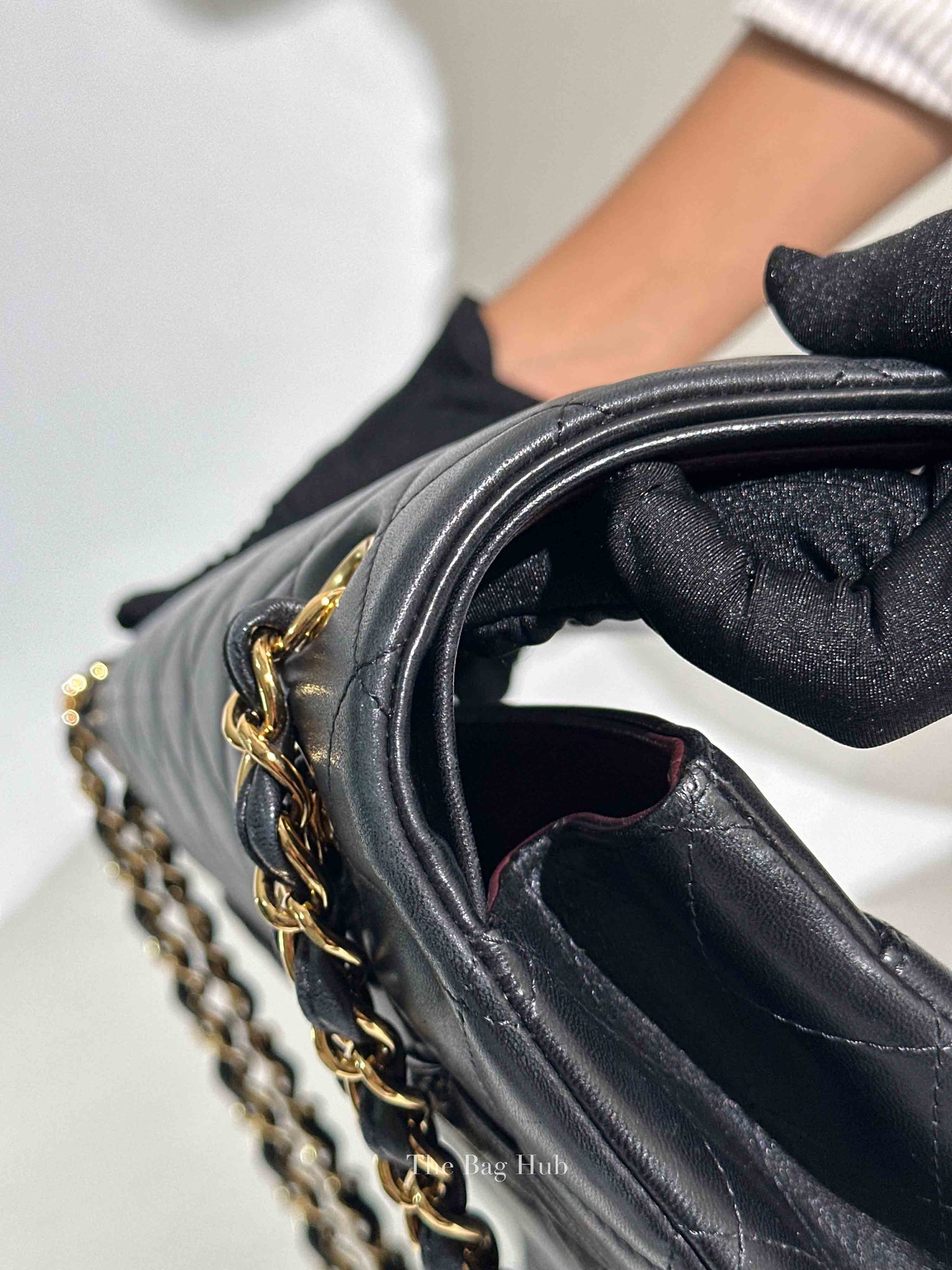 Chanel Black Leather Timeless Double Flap Maxi Jumbo Bag