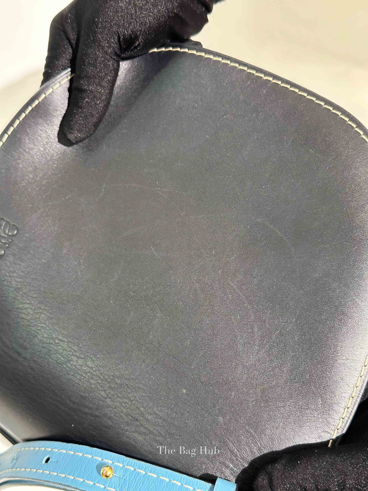 Loewe Black & Light Blue Calfskin Small Gate Crossbody Bag