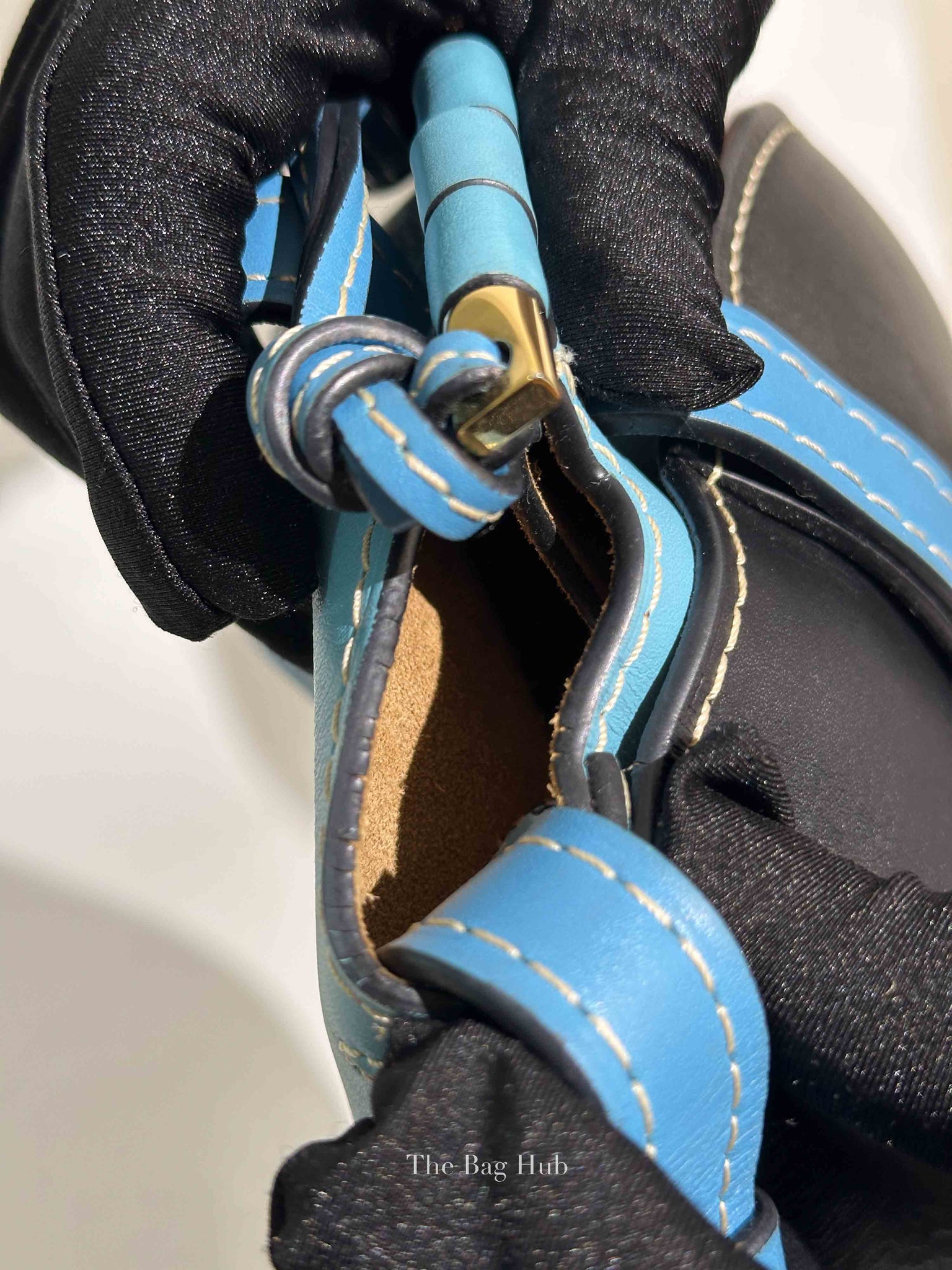 Loewe Black & Light Blue Calfskin Small Gate Crossbody Bag