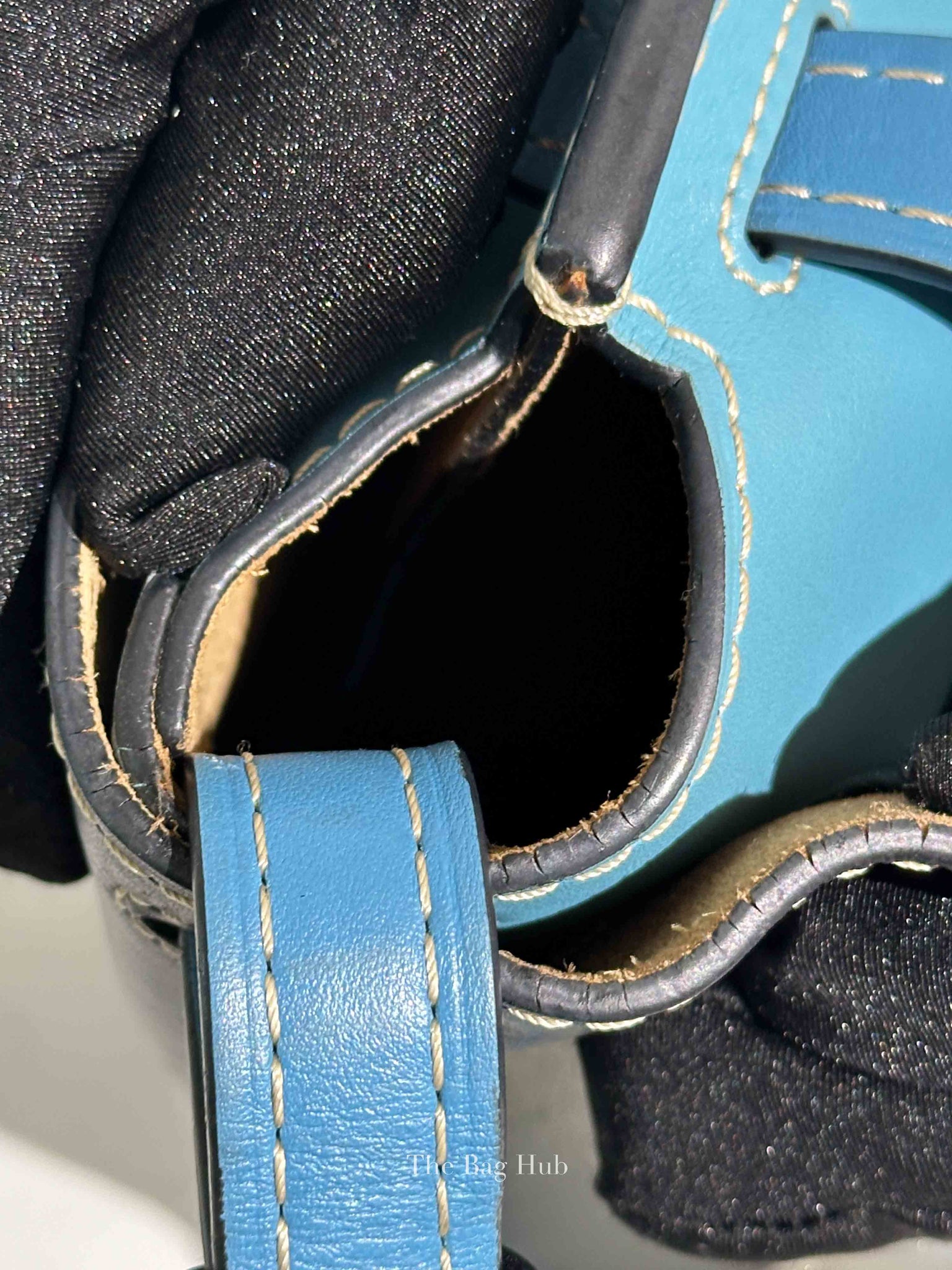 Loewe Black & Light Blue Calfskin Small Gate Crossbody Bag