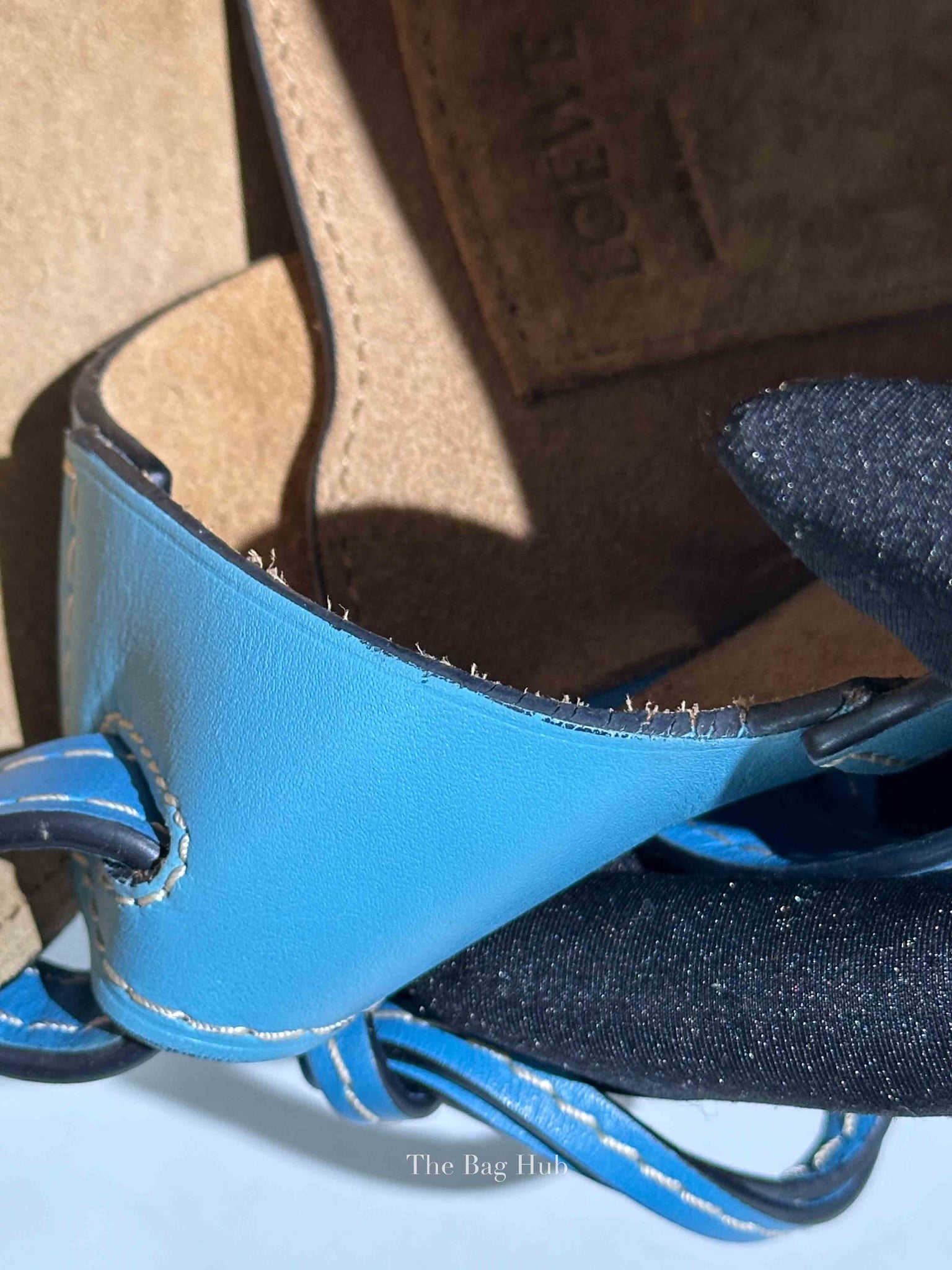 Loewe Black & Light Blue Calfskin Small Gate Crossbody Bag
