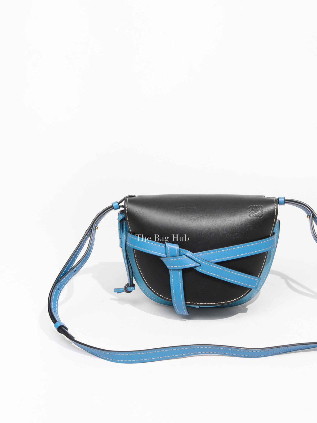 Loewe Black & Light Blue Calfskin Small Gate Crossbody Bag