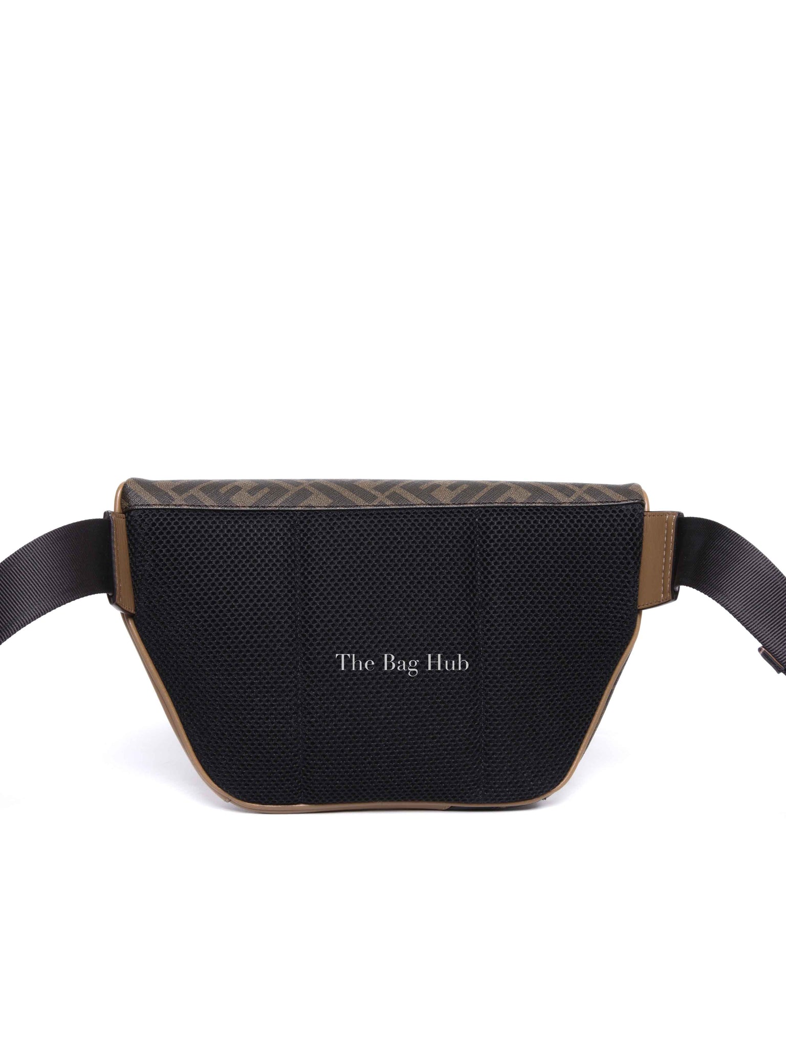 Fendi Dark Brown Leather/Canvas Diagonal Men's Belt Bag