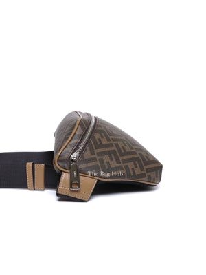 Fendi Dark Brown Leather/Canvas Diagonal Men's Belt Bag