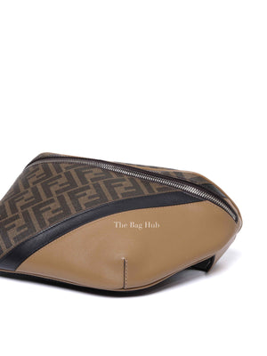 Fendi Dark Brown Leather/Canvas Diagonal Men's Belt Bag