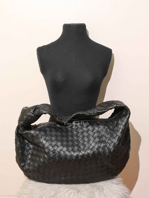 Bottega Veneta Black Intrecciato Leather Jodie Classic Shoulder Bag