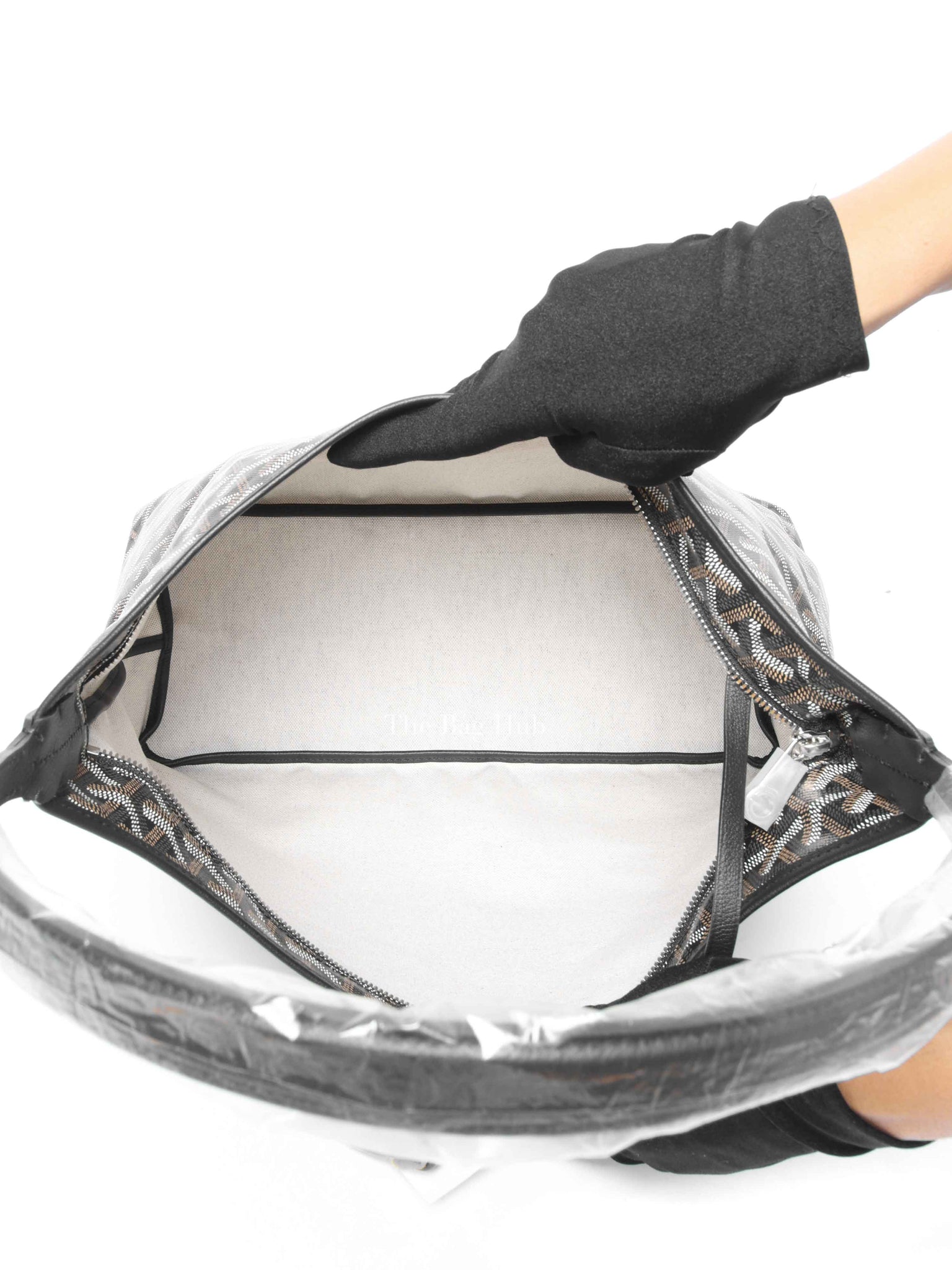 Goyard Black Canvas Boheme Hobo Bag