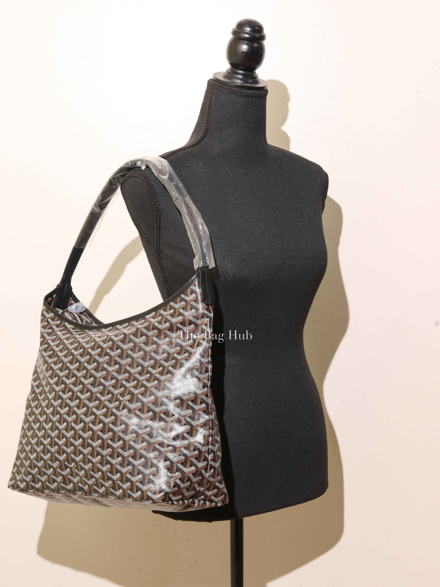 Goyard Black Canvas Boheme Hobo Bag