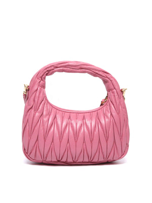 Miu Miu Pink Leather Matelasse Hobo Bag