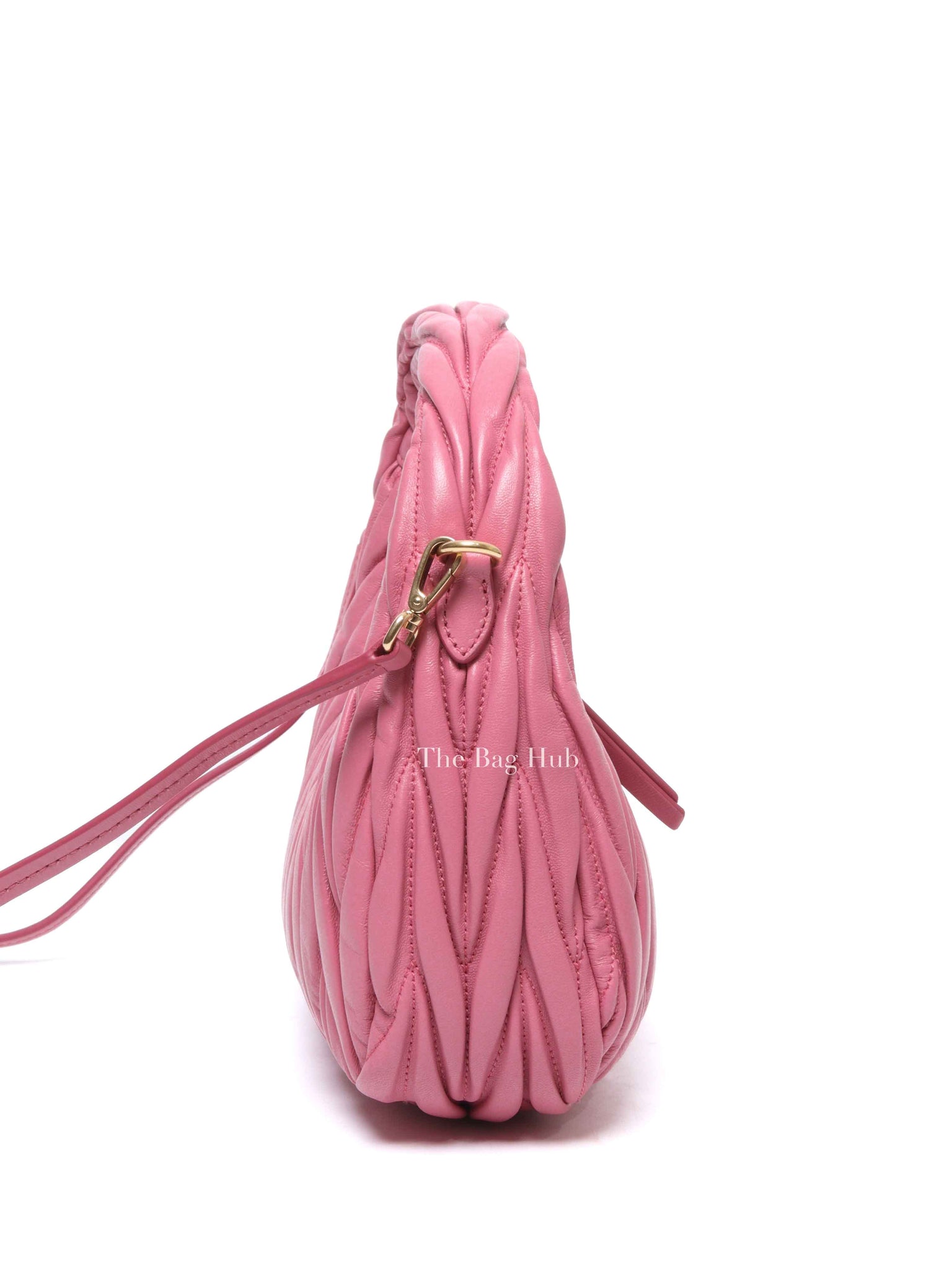 Miu Miu Pink Leather Matelasse Hobo Bag