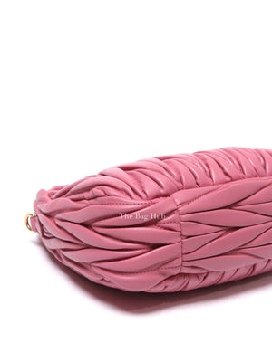 Miu Miu Pink Leather Matelasse Hobo Bag