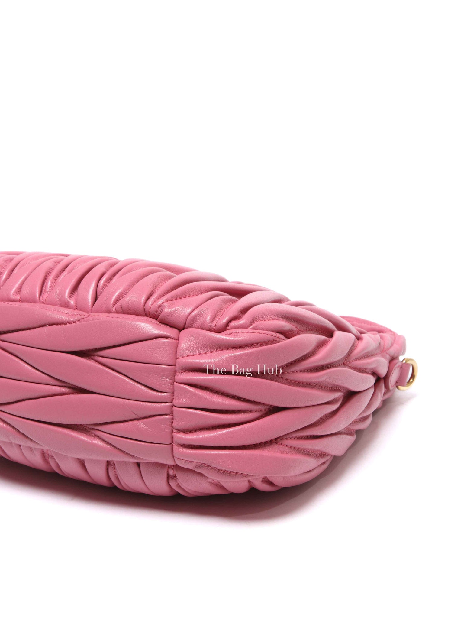 Miu Miu Pink Leather Matelasse Hobo Bag