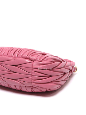 Miu Miu Pink Leather Matelasse Hobo Bag