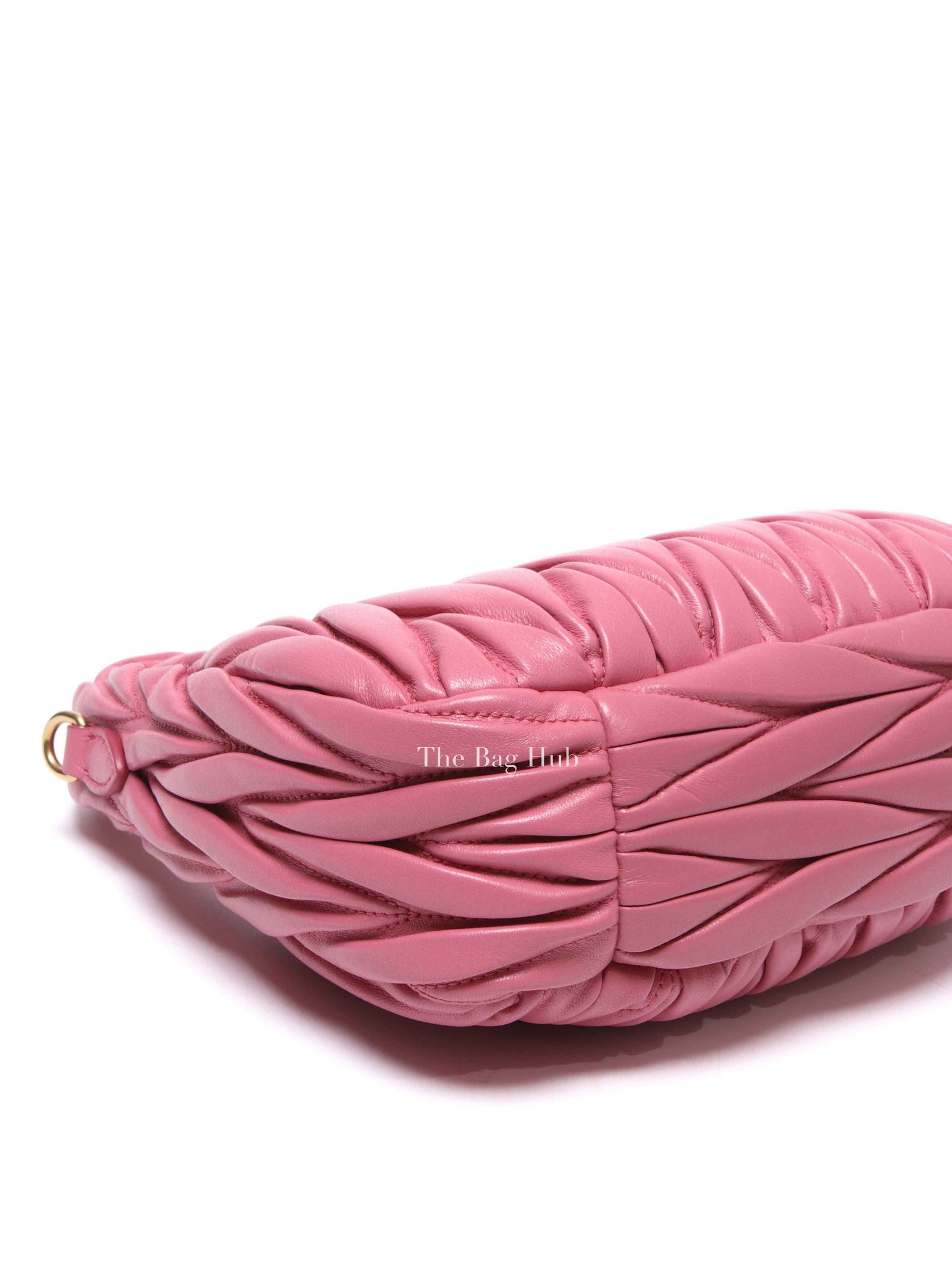 Miu Miu Pink Leather Matelasse Hobo Bag