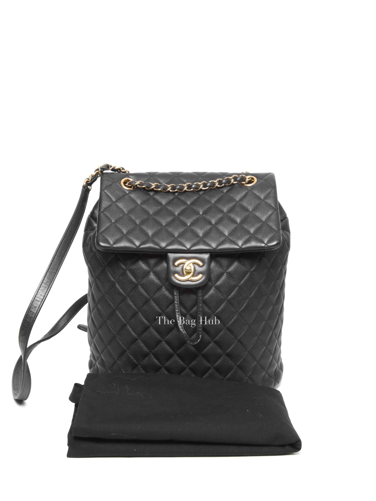 Chanel Black Leather Quilted Urban Spirit Large Backpack