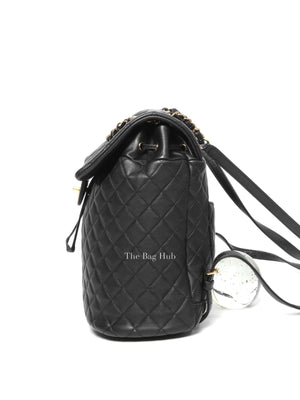 Chanel Black Leather Quilted Urban Spirit Large Backpack