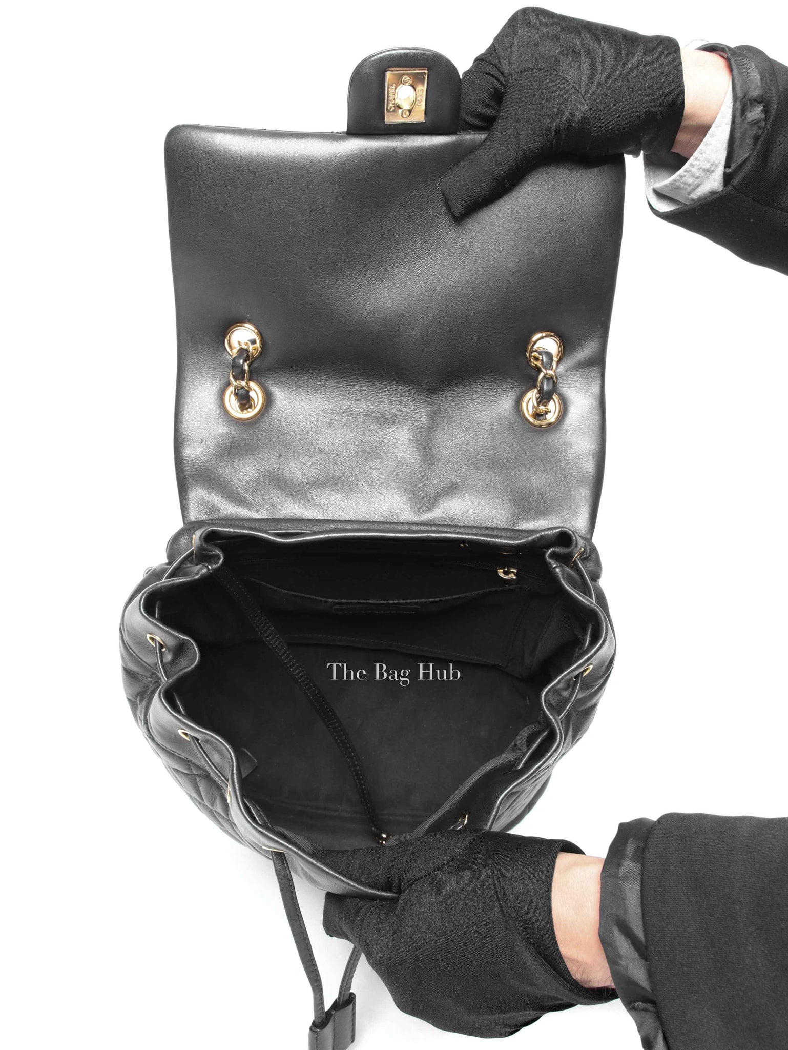 Chanel Black Leather Quilted Urban Spirit Large Backpack