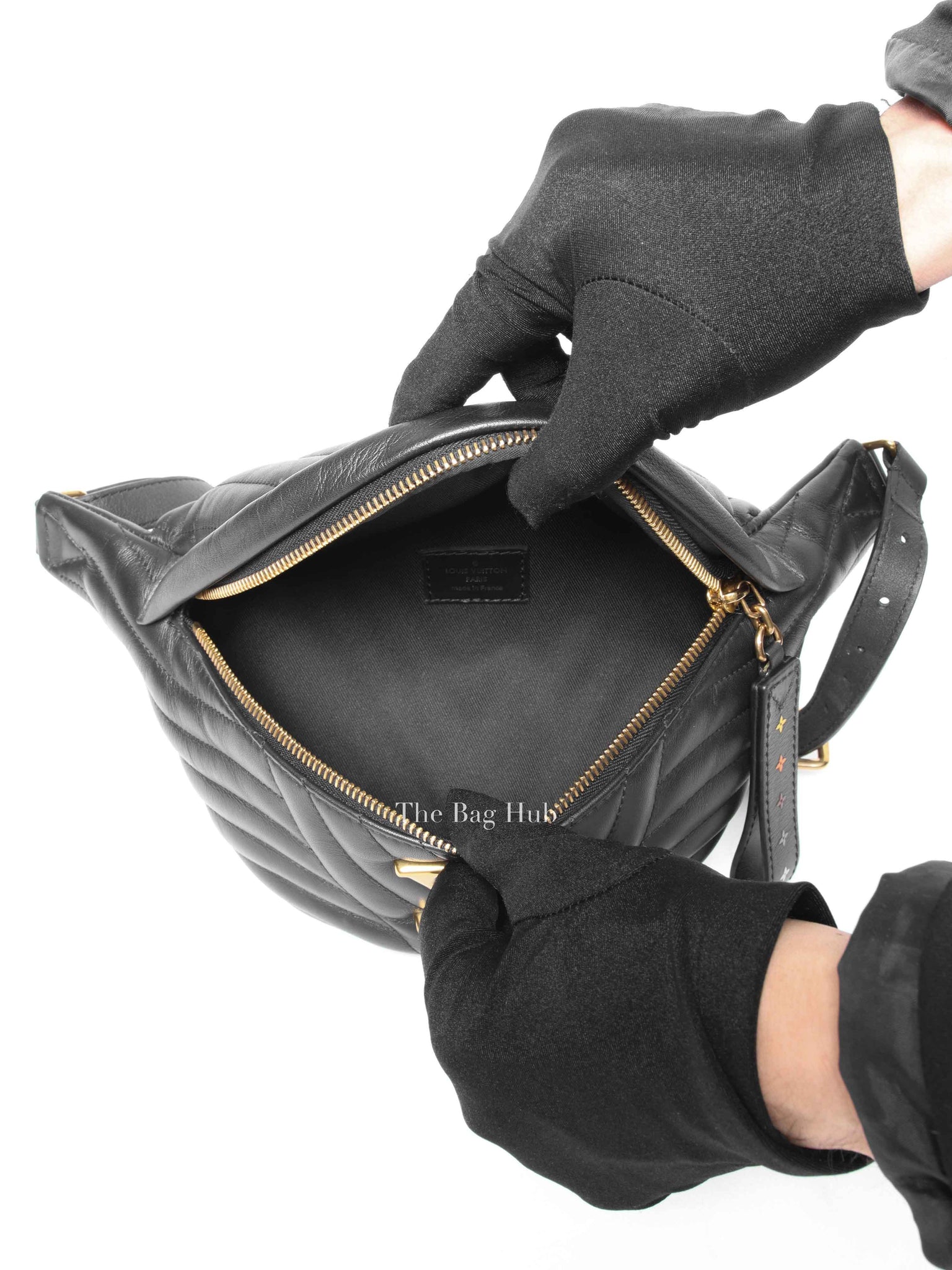 Louis Vuitton Black Leather New Wave Bumbag
