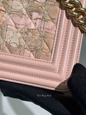 Chanel Pink Tweed Lambskin Old Medium Le Boy GHW