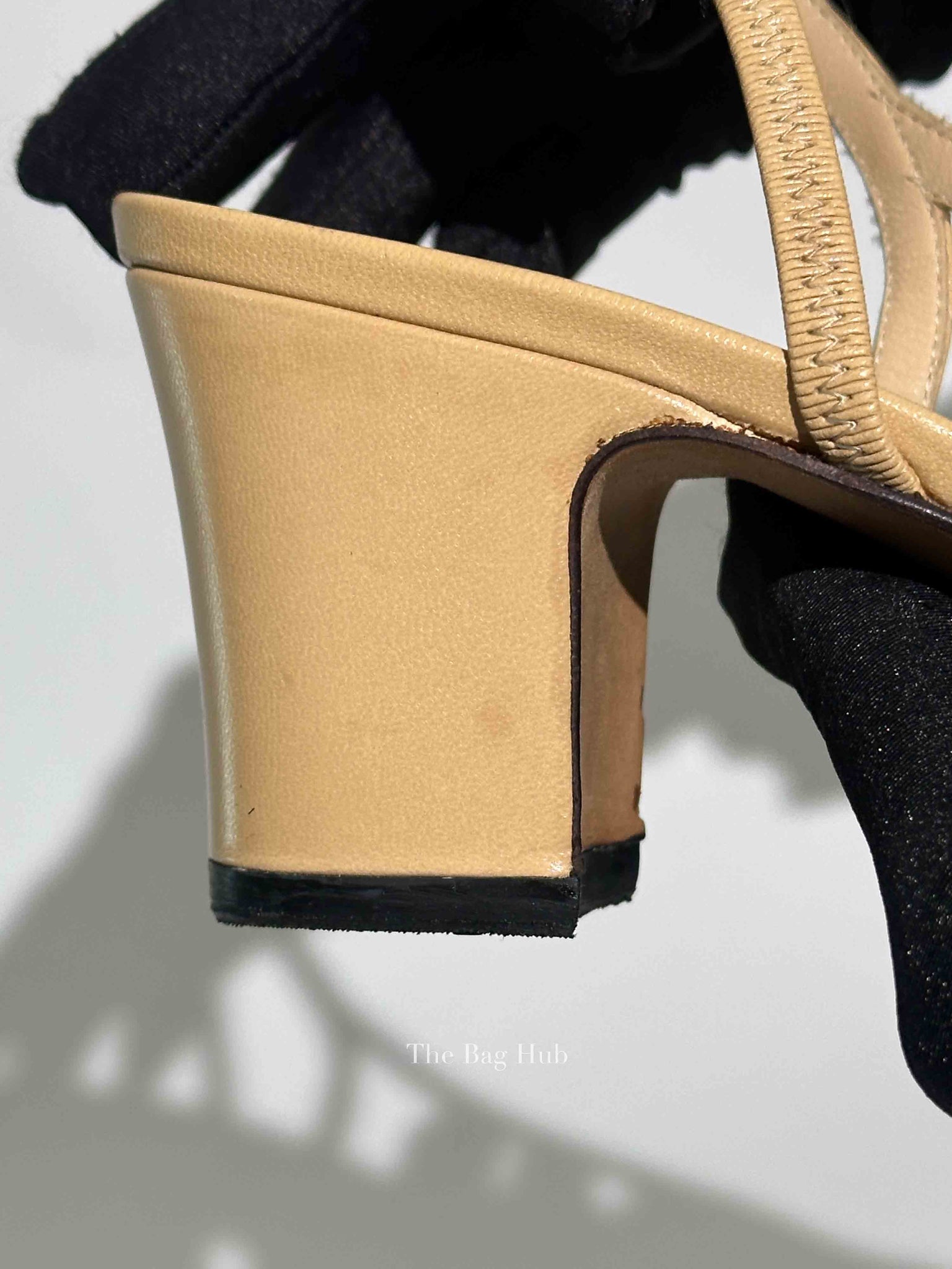 Chanel Black/Beige Slingback Pumps Size 37.5