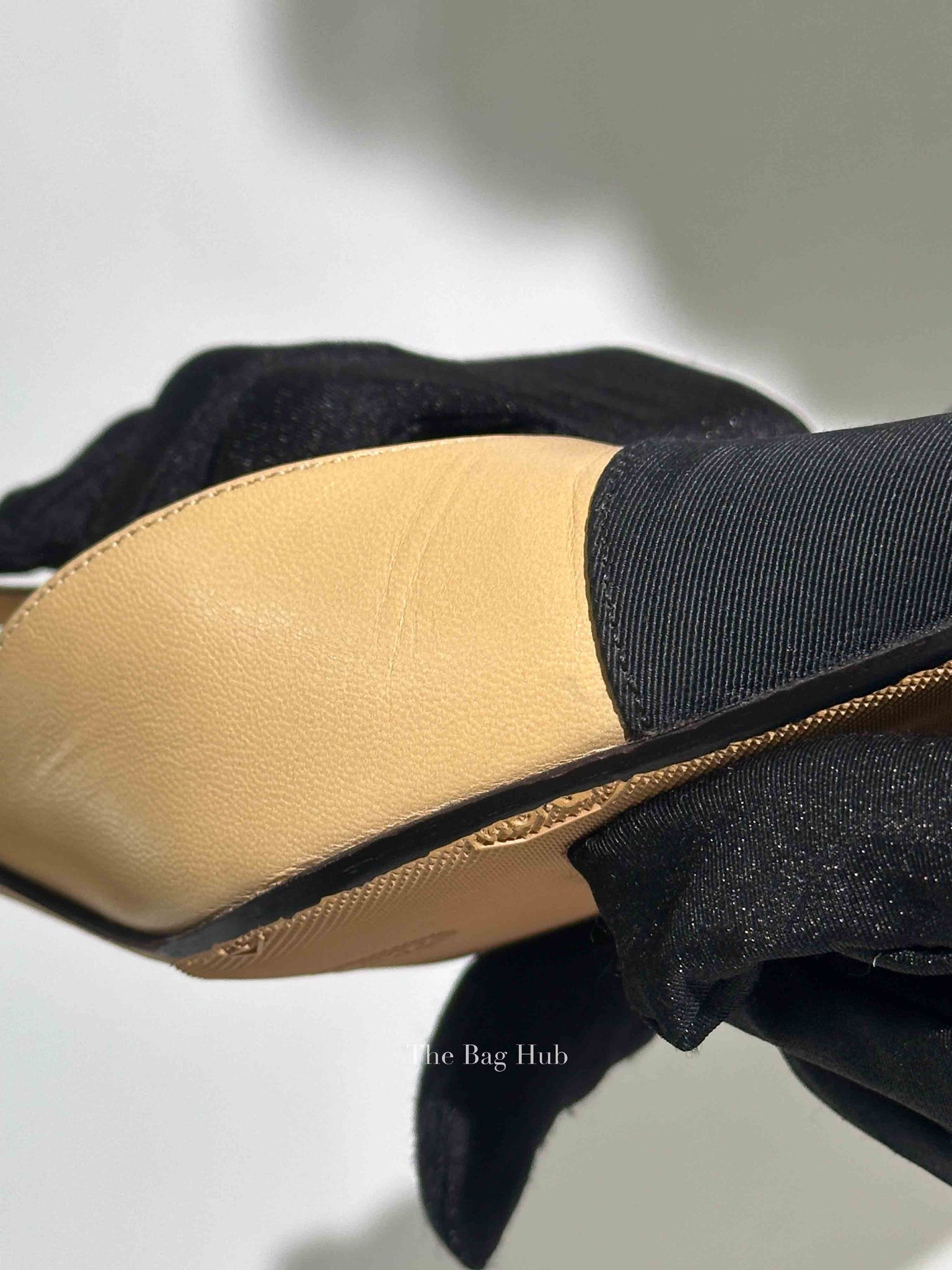 Chanel Black/Beige Slingback Pumps Size 37.5