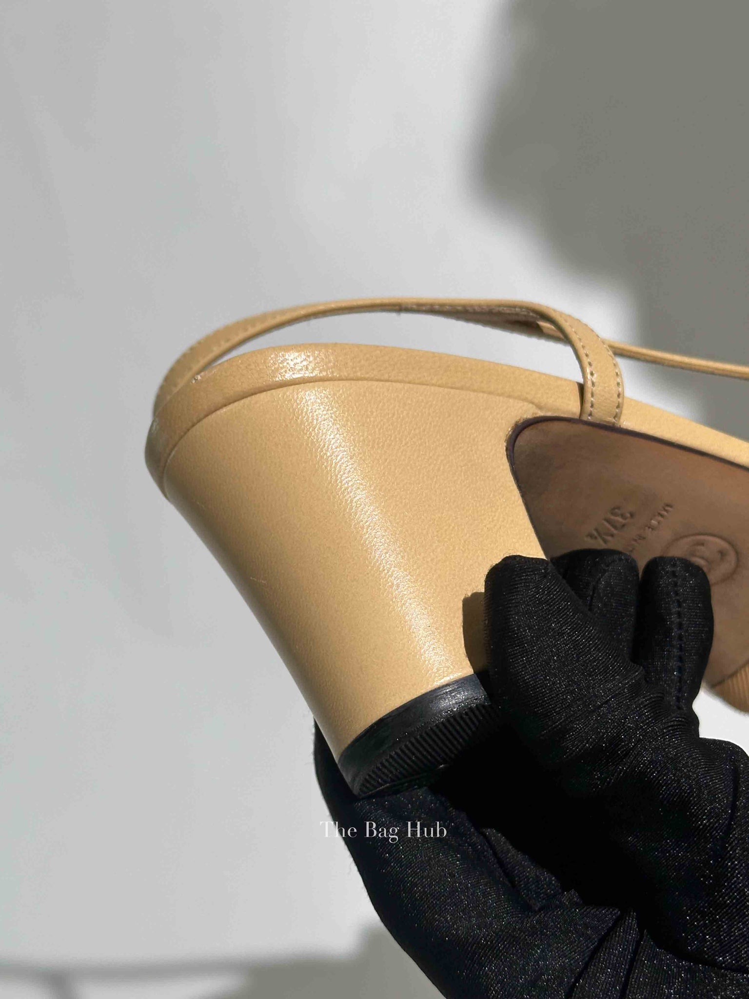 Chanel Black/Beige Slingback Pumps Size 37.5