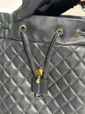 Chanel Black Leather Quilted Urban Spirit Large Backpack