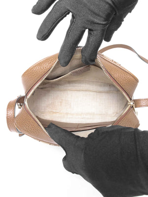 Gucci Beige Tabacco Monogram Mini Bree Messenger Bag