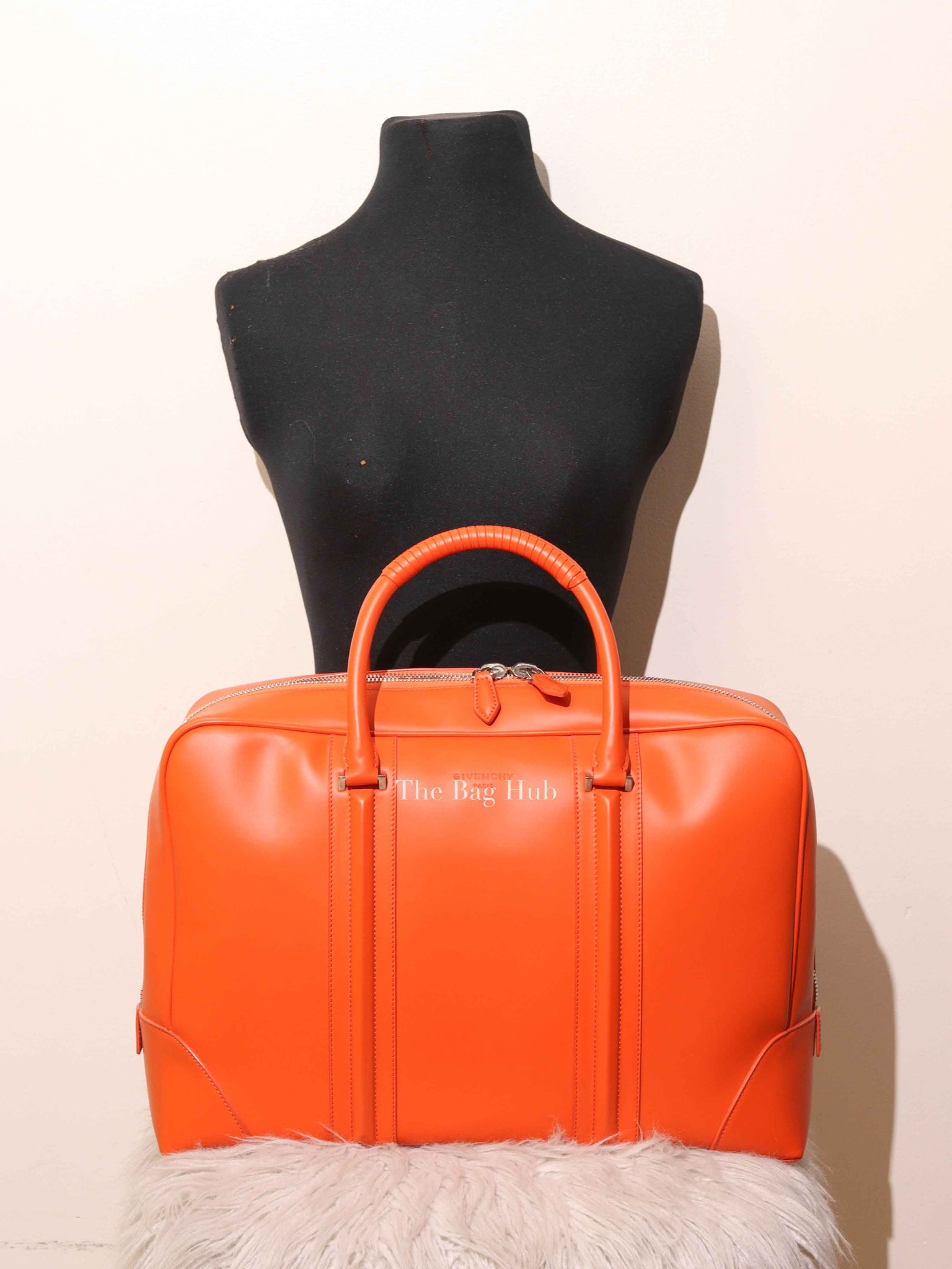 Givenchy Orange Calfskin Lucrezia Briefcase