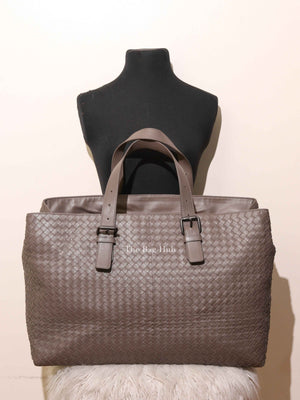 Bottega Veneta Gray Intrecciato Tote Bag