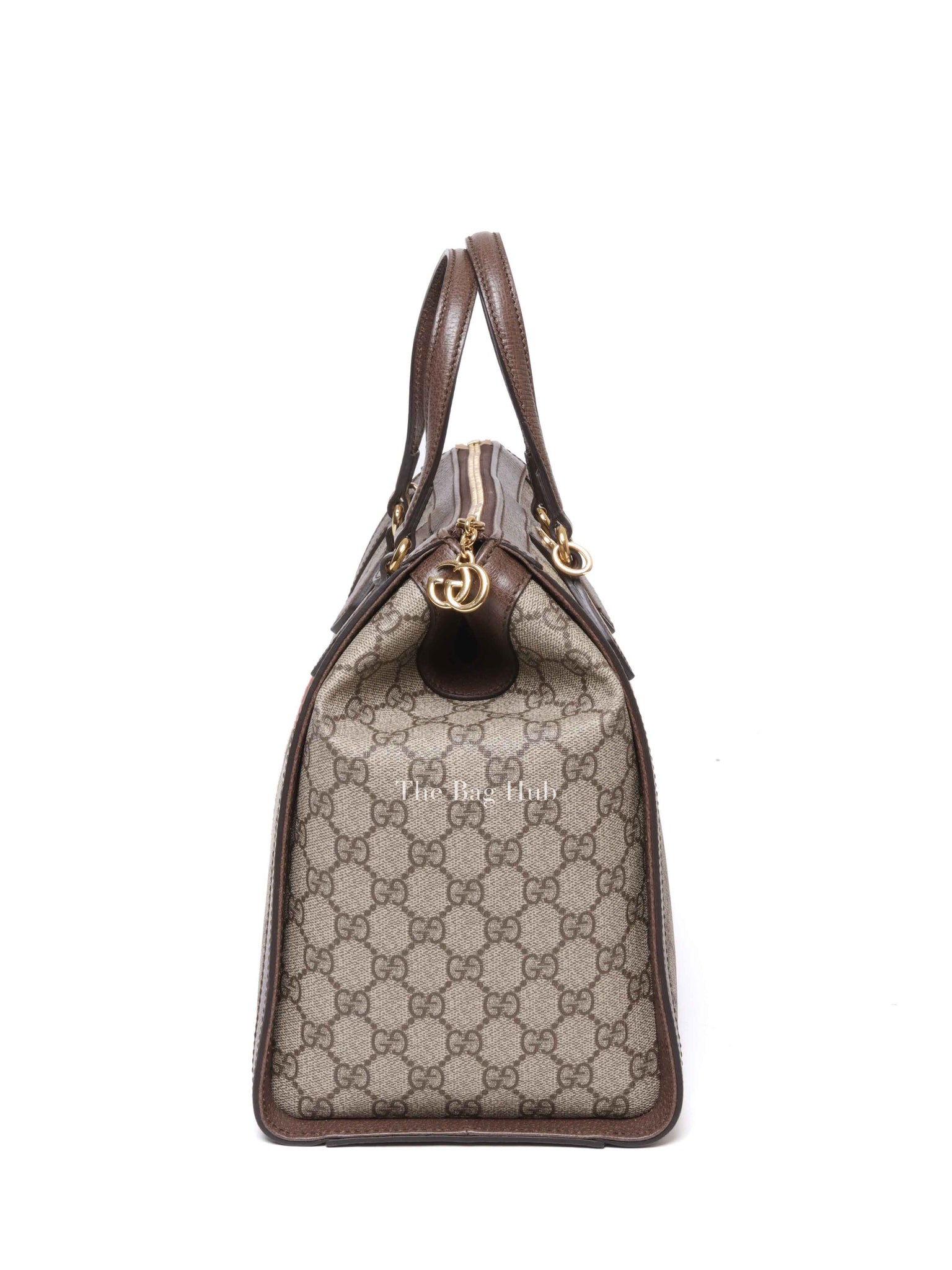 Gucci Brown GG Supreme Monogram Web Medium Ophidia Tote Bag