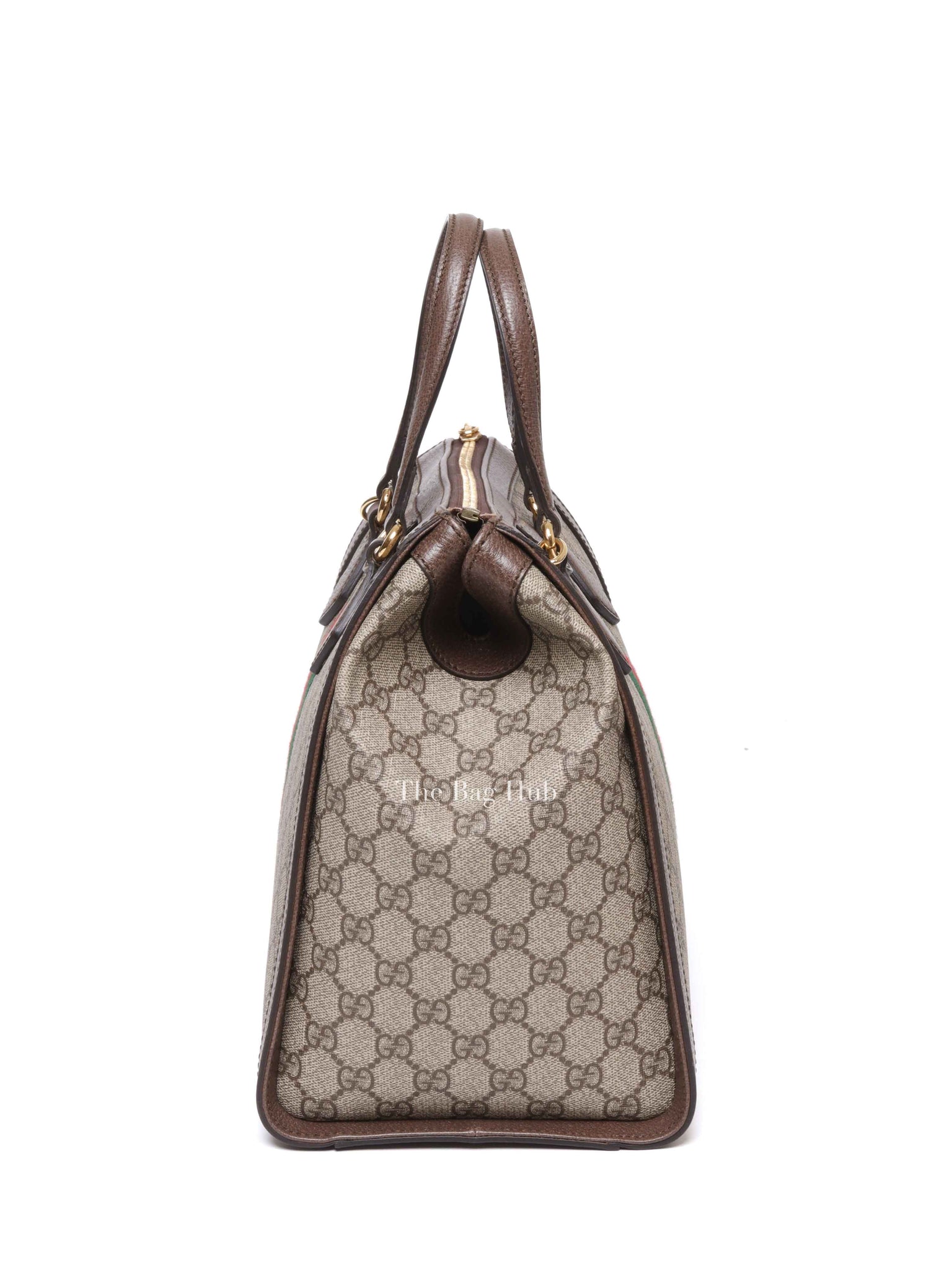 Gucci Brown GG Supreme Monogram Web Medium Ophidia Tote Bag