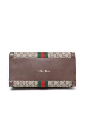 Gucci Brown GG Supreme Monogram Web Medium Ophidia Tote Bag