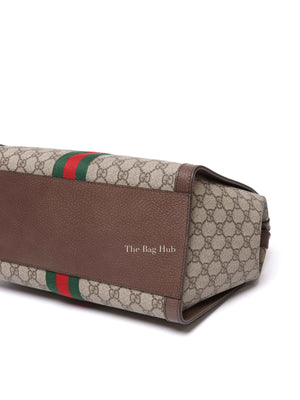 Gucci Brown GG Supreme Monogram Web Medium Ophidia Tote Bag