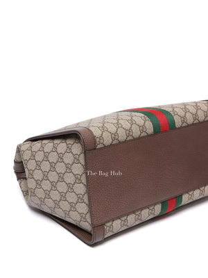 Gucci Brown GG Supreme Monogram Web Medium Ophidia Tote Bag