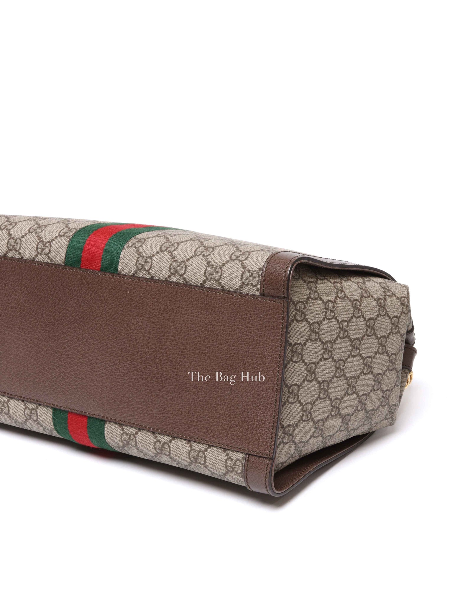 Gucci Brown GG Supreme Monogram Web Medium Ophidia Tote Bag