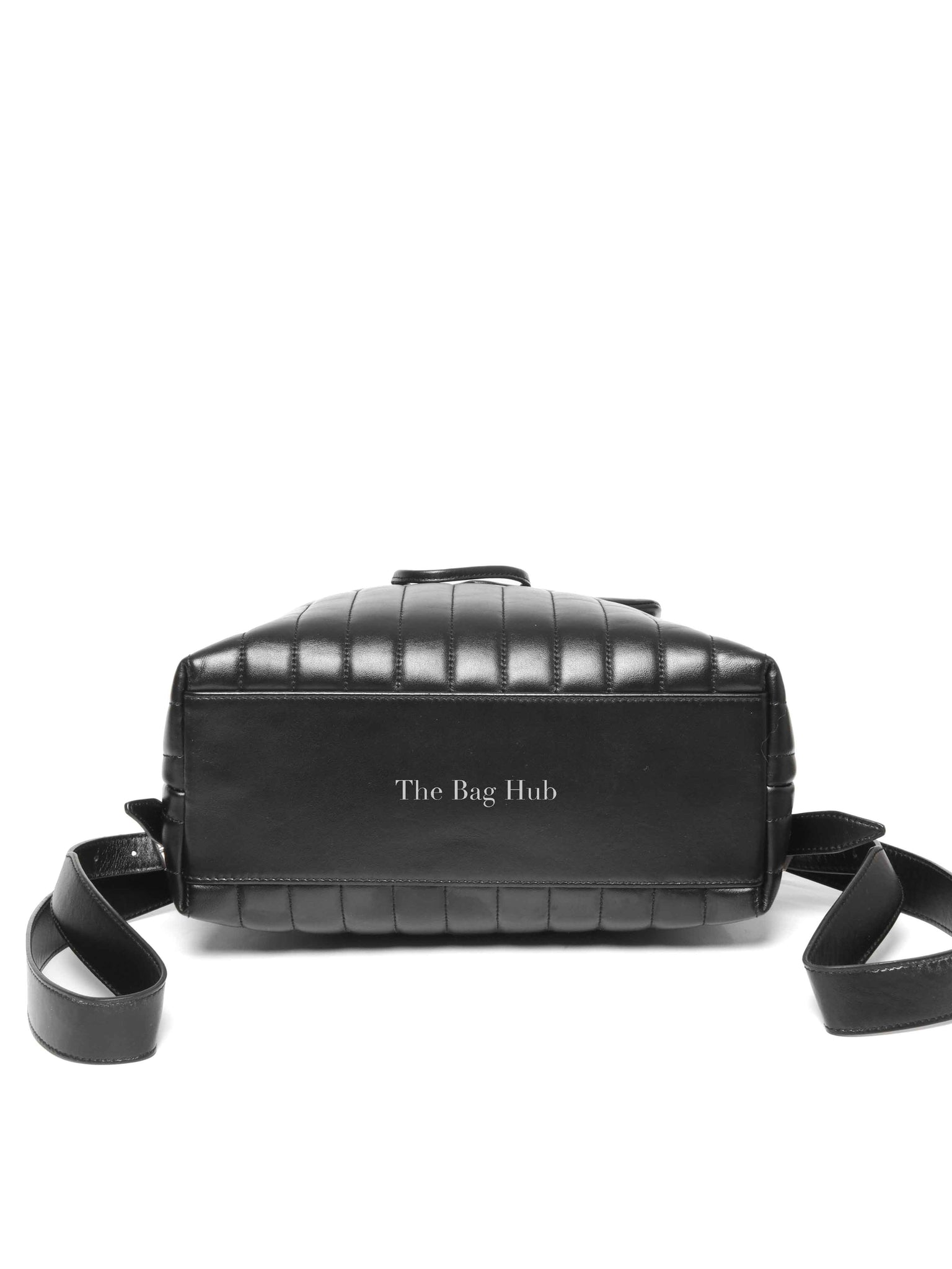 Saint Laurent Black Quilted Leather Chevron LouLou "Y" Medium Backpack Bag