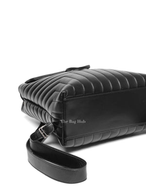 Saint Laurent Black Quilted Leather Chevron LouLou "Y" Medium Backpack Bag
