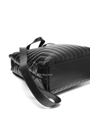 Saint Laurent Black Quilted Leather Chevron LouLou "Y" Medium Backpack Bag