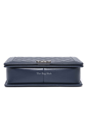 Chanel Navy Blue Lambskin Large Boy Flap Bag RHW