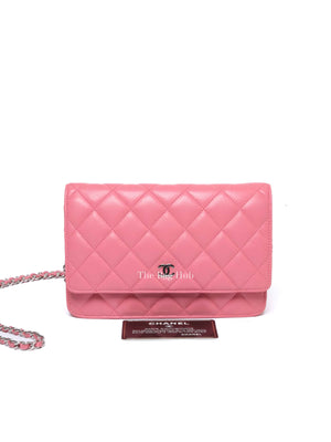 Chanel Pink Quilted Lambskin Leather Classic WOC SHW