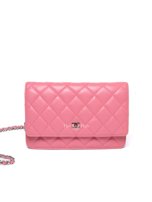 Chanel Pink Quilted Lambskin Leather Classic WOC SHW