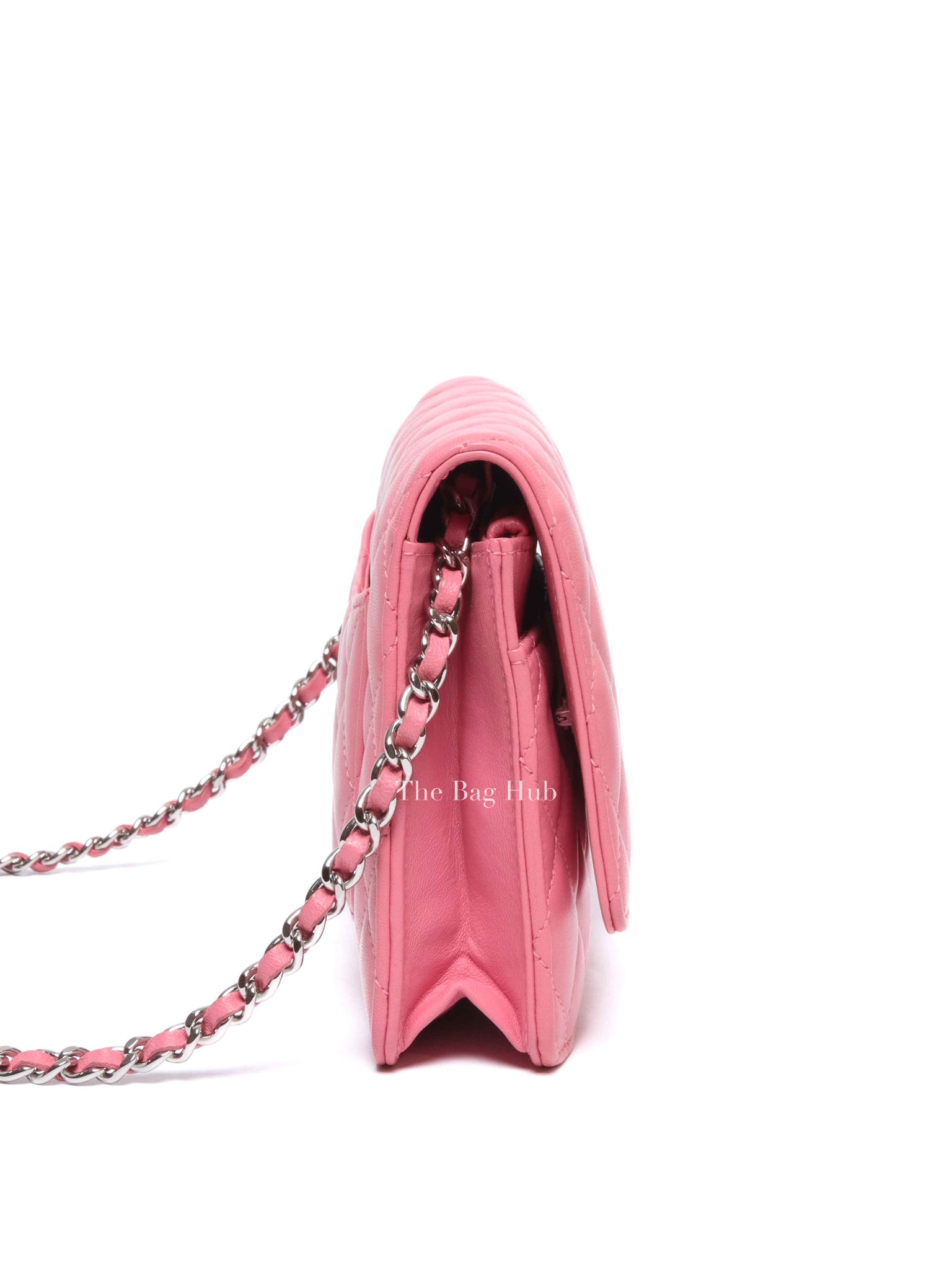 Chanel Pink Quilted Lambskin Leather Classic WOC SHW