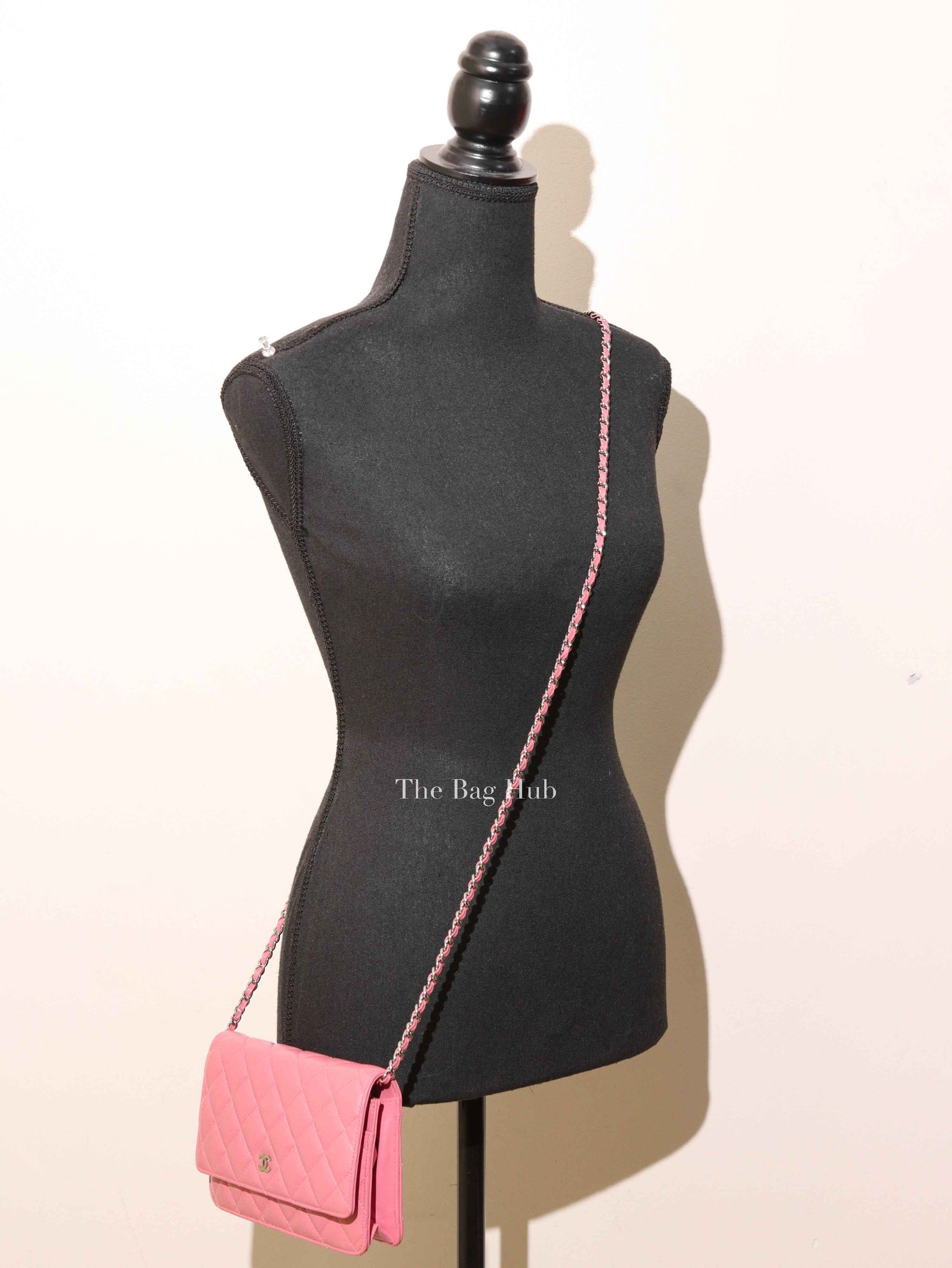 Chanel Pink Quilted Lambskin Leather Classic WOC SHW