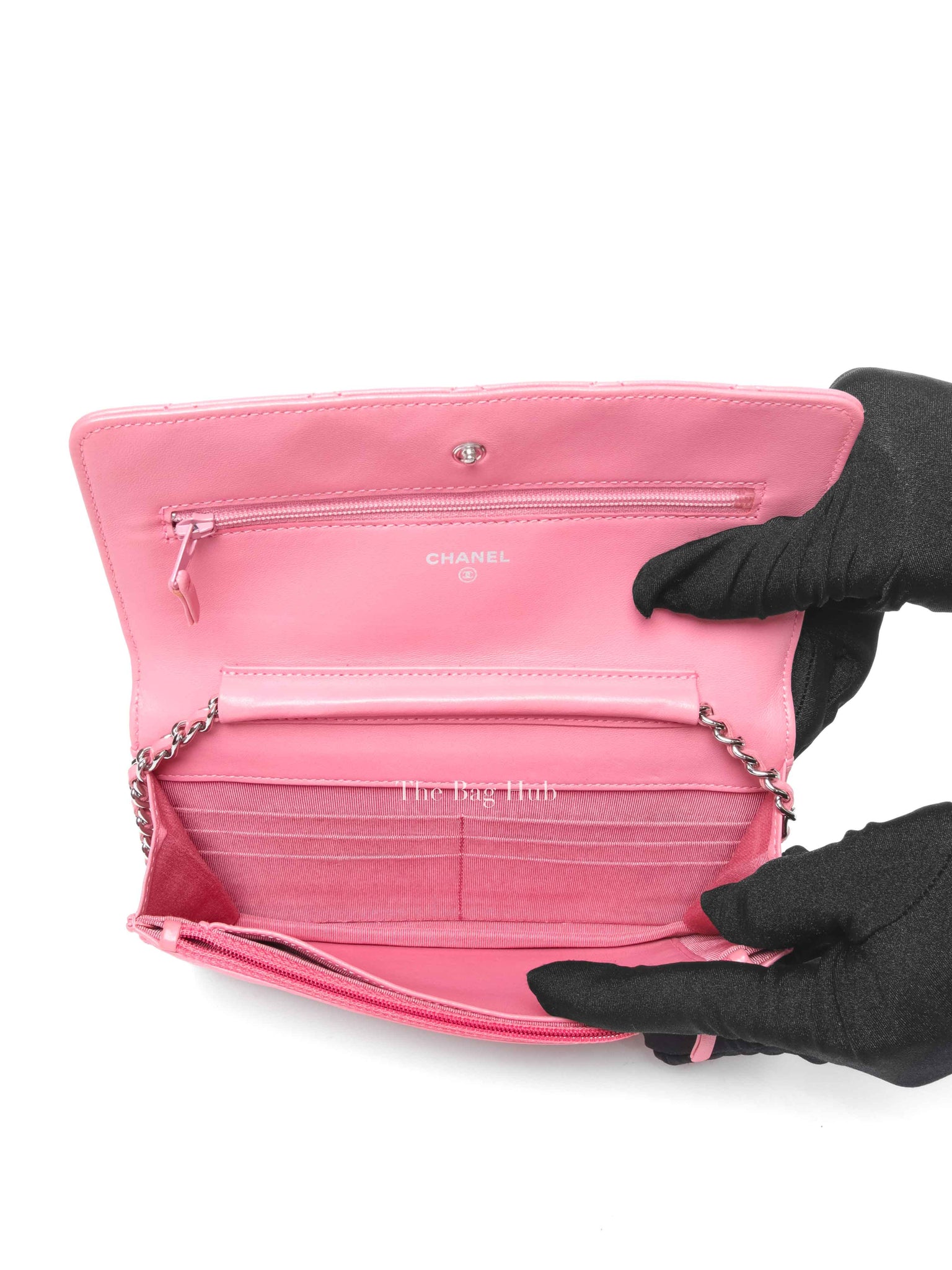 Chanel Pink Quilted Lambskin Leather Classic WOC SHW