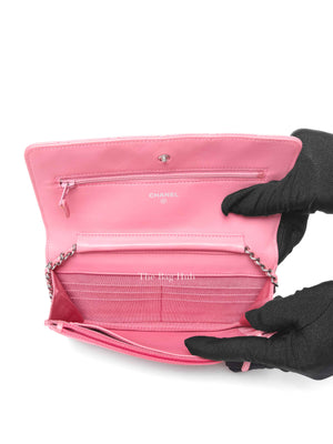 Chanel Pink Quilted Lambskin Leather Classic WOC SHW