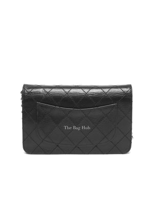 Chanel Black Aged Calfskin Quilted Reissue Wallet On Chain SHW